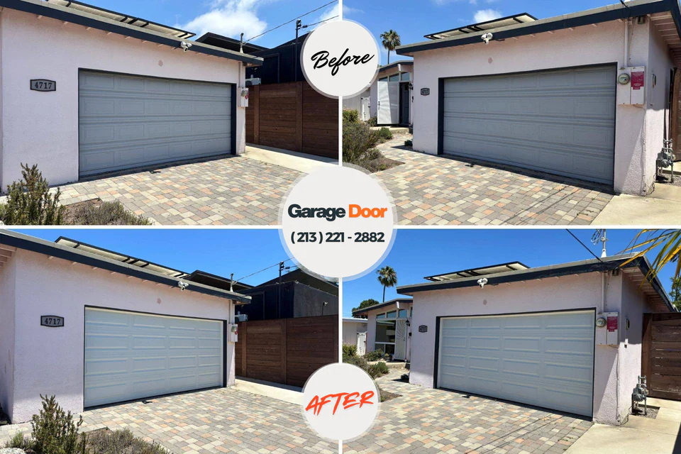 Before and after: garage door repair Euharlee, GA